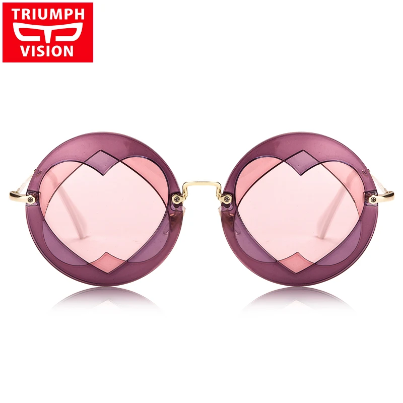 Женские круглые солнцезащитные очки TRIUMPH VISION брендовые дизайнерские с розовым