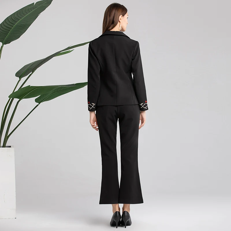 Весна 2019 модные облегающие комплекты из 2 предметов офисные женские блейзеры с