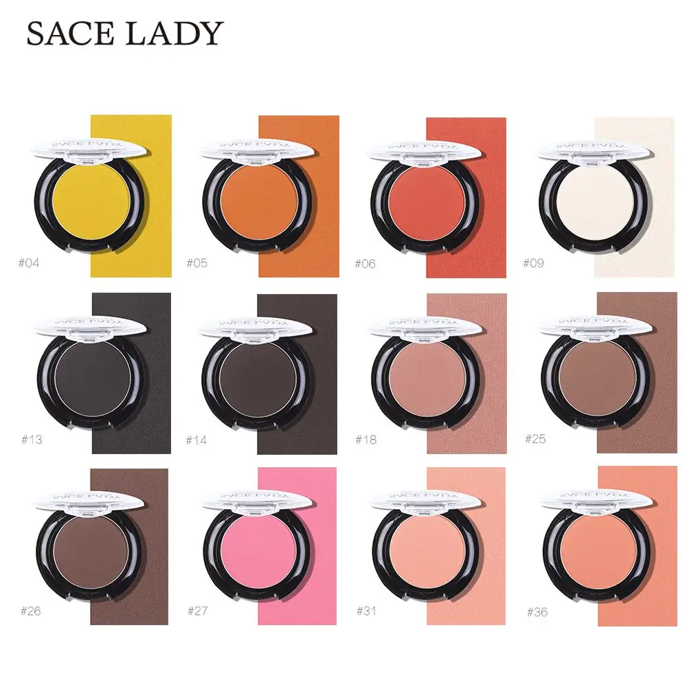 SACE LADY 12 стильных цветных теней для век стойкий нюдовый минеральный пигмент