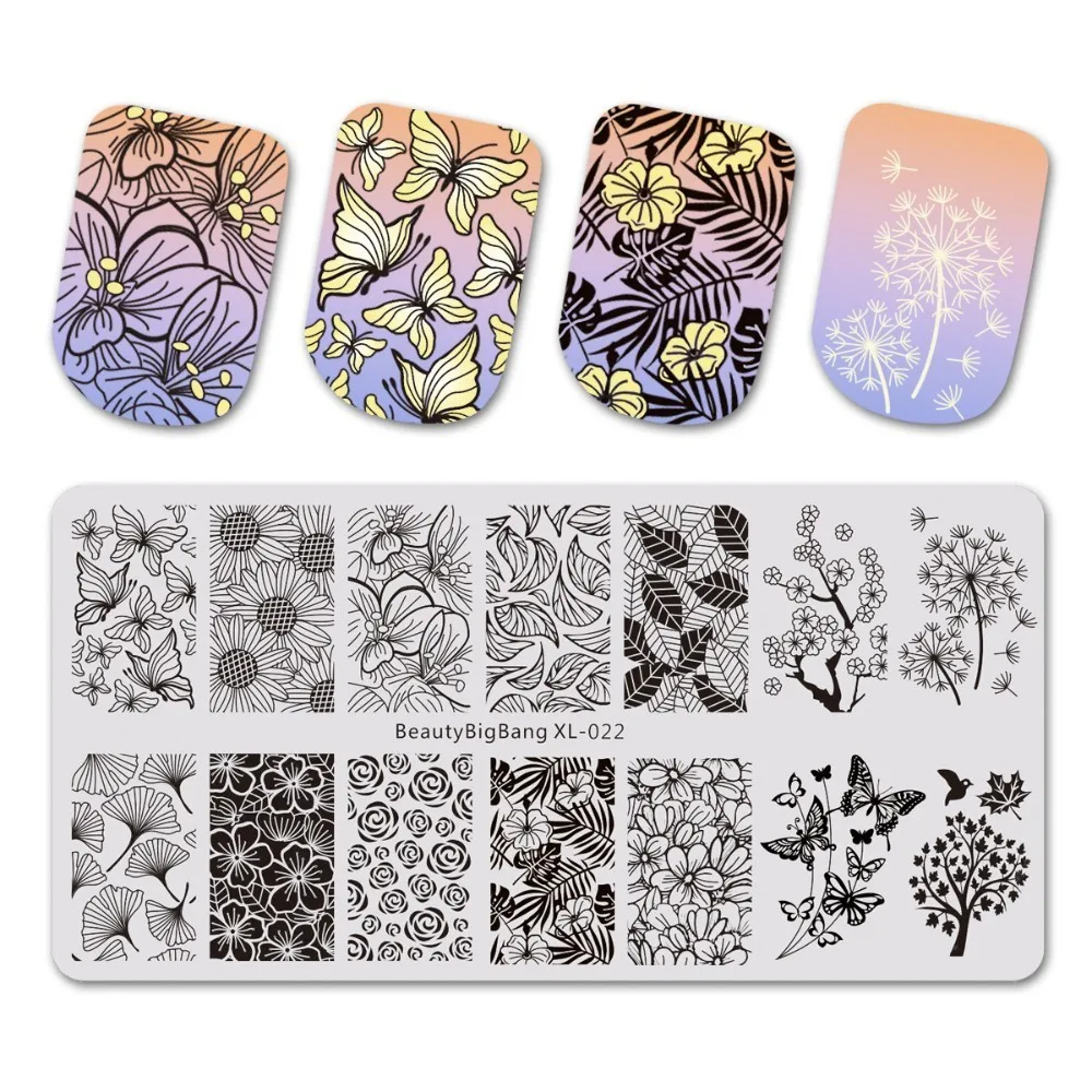 XL-022 BEAUTYBIGBANG дизайн ногтей штамп 6*12 см осень и зима свитер шаблон прямоугольный шаблон проверенный дизайн изображения ногтей пластины XL-045 - Цвет: XL-022