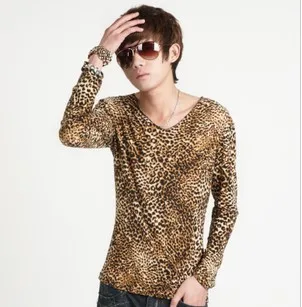 Леопардовые стильные Забавные футболки Homme 2017 летняя метросексуальная забавная