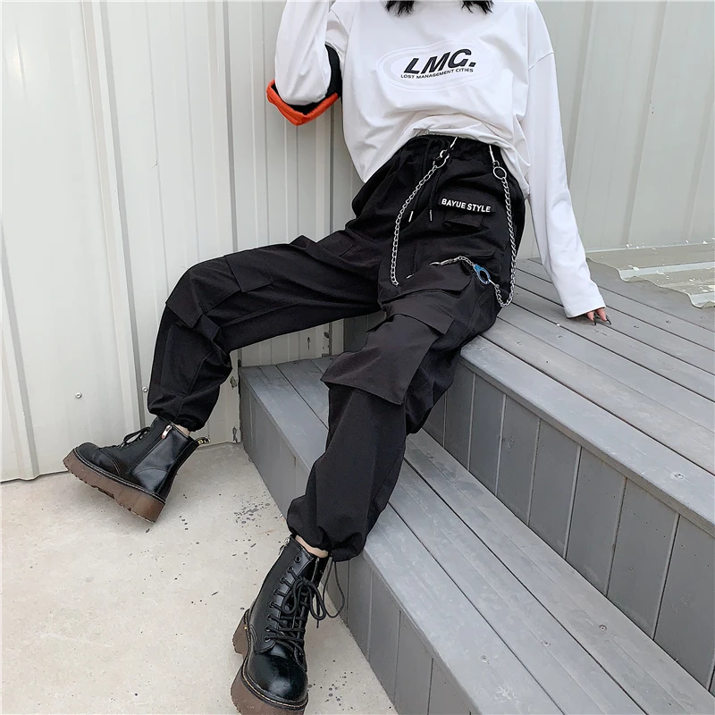 Harajuku Новая корейская мода женская одежда уличная ulzzang индивидуальные карманы с