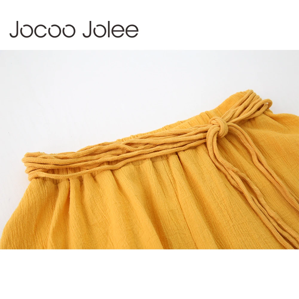 Jocoo Jolee сексуальный женский комбинезон со шнуровкой сзади пляжный комплект из 2