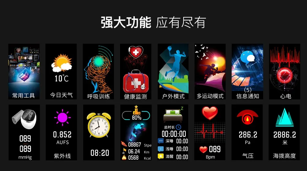 Смарт часы для девочек с большим экраном Bluetooth пульсометром ЭКГ