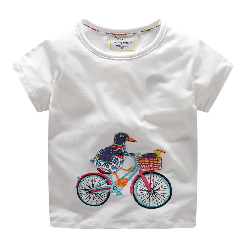 Футболки и топы для девочек, одежда для девочек с животными новые летние дизайнерские Детские футболки детская одежда с цветами и птицами футболки с цветочным рисунком для девочек