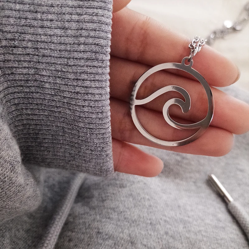 2 шт./компл. женские пляжные волна круг цепь с подвеской Silver Цвет двойной Слои