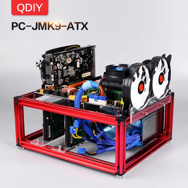 Чехол для ПК QDIY из алюминиевого сплава с водяным охлаждением индивидуальным