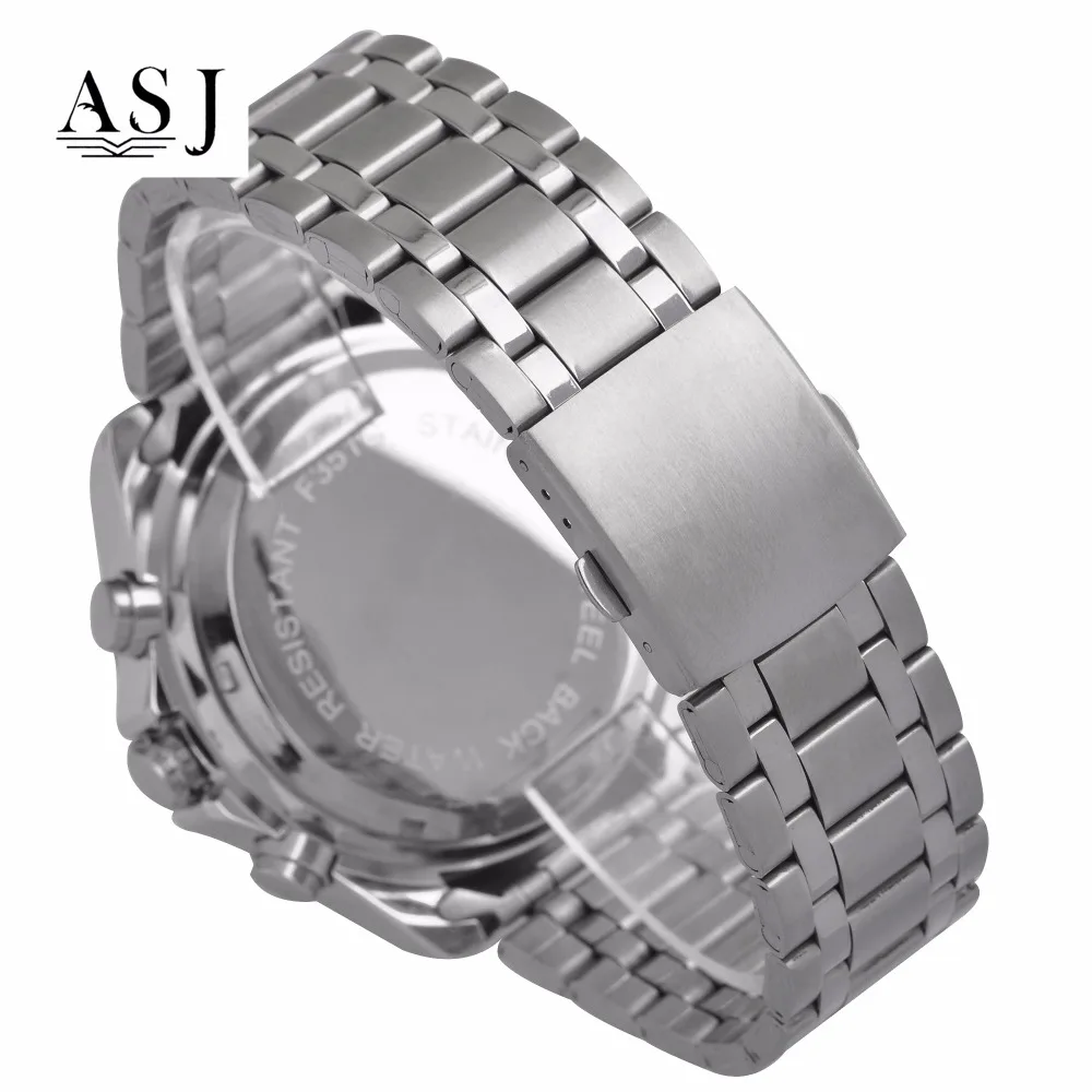 ASJ двойной дисплей мужские часы спортивные водонепроницаемые светодиодный