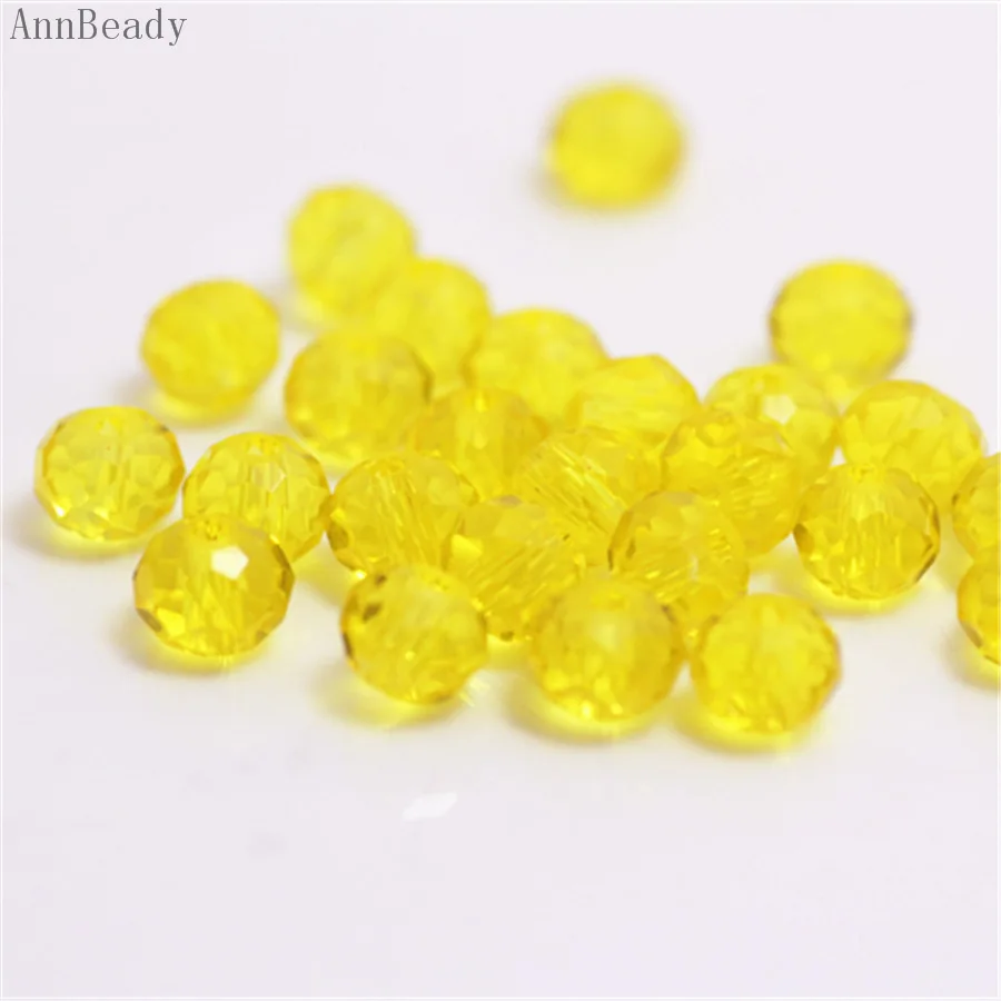 yellow AnnBeady светильник зеленого цвета ab 4x6 мм 50 шт Rondelle Австрийские граненые Хрустальные стеклянные бусины для изготовления ювелирных изделий - Цвет: yellow
