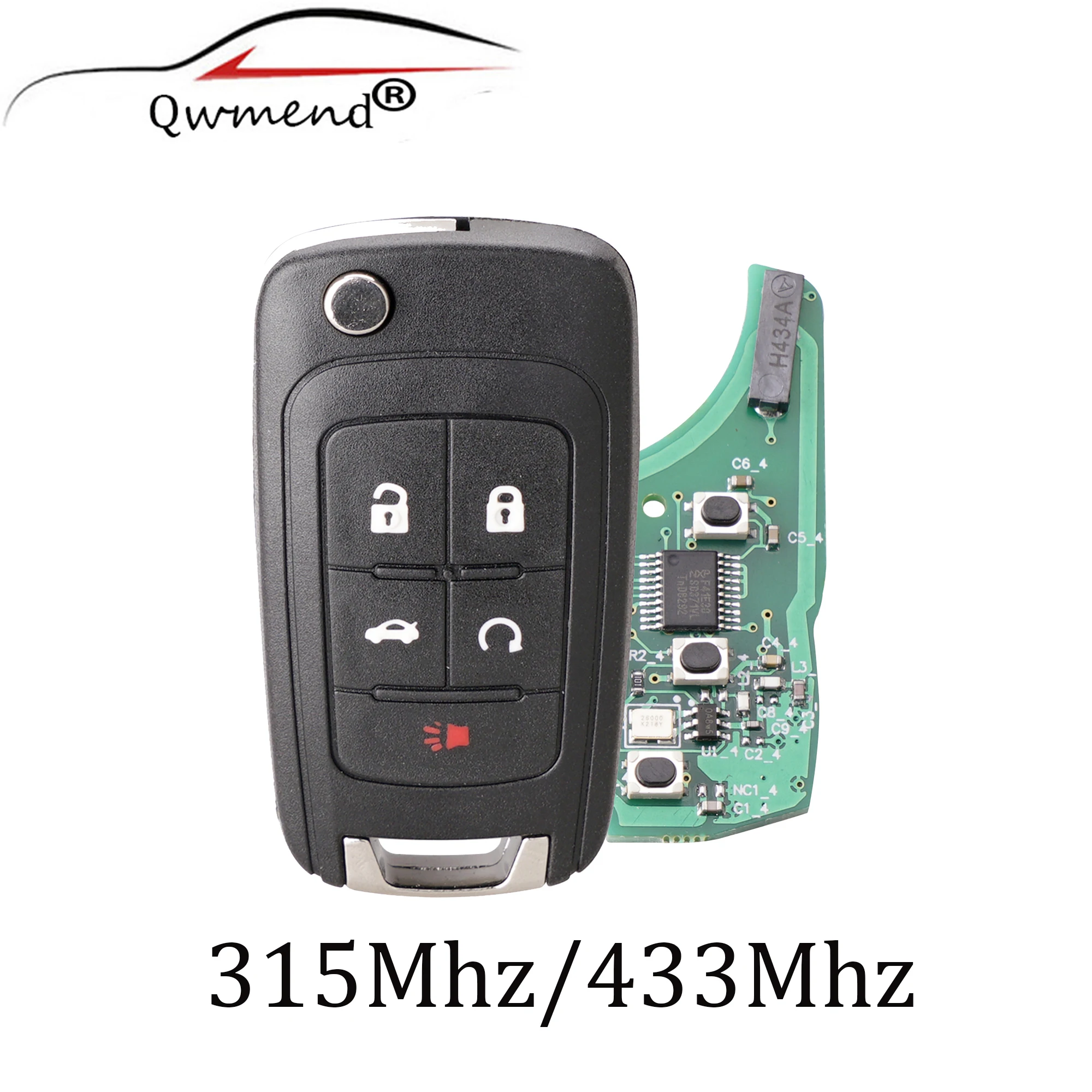 Складывающаяся фотовспышка QWMEND с 5 кнопками для Chevrolet Camaro Cruze Equinox Impala Spark Volt 433 МГц