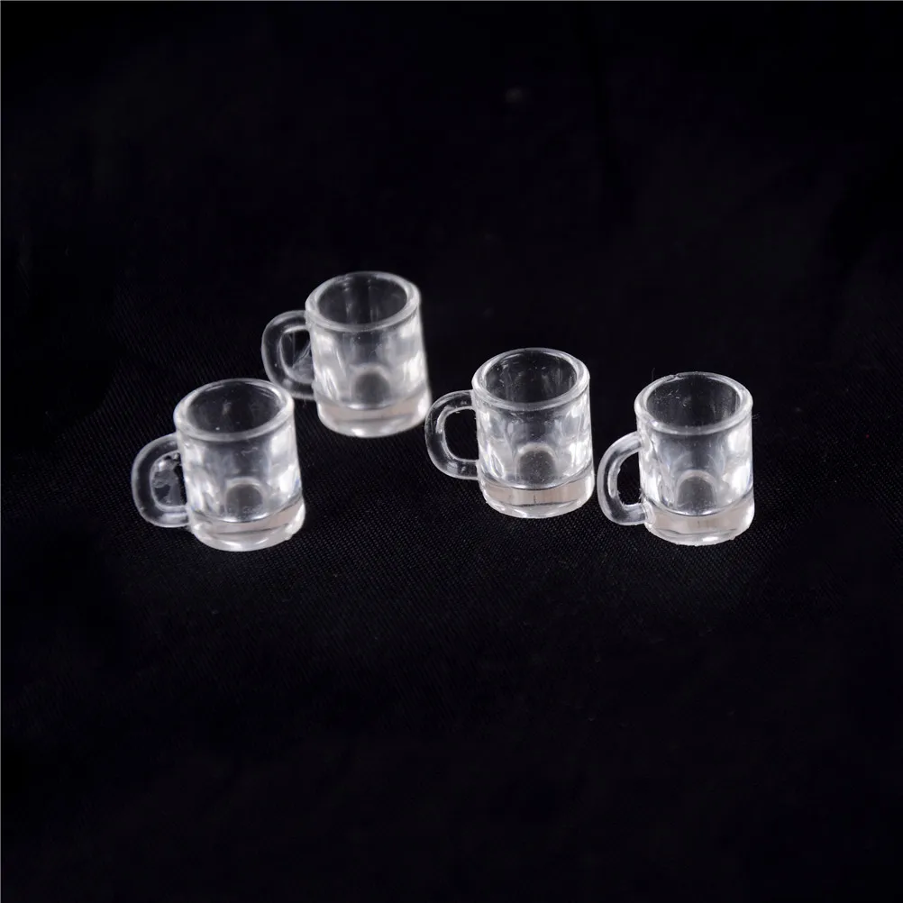 

4Pcs 1/12 Dollhouse Miniature Resin Beer Mugs Cup Classic Toys Christmas Gift Pretend Play Classic Toys For Children Kids