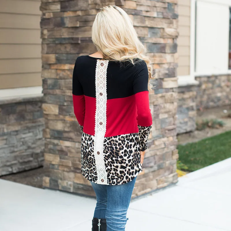 Футболка с леопардовым принтом и кружевом для всей семьи на весну лето