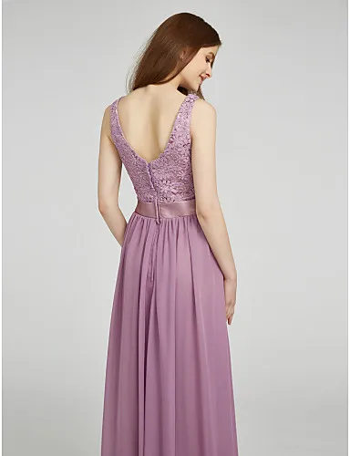 Robe de soriee 2017 Новый Дешевые Шифон Кружева Платье Невесты длиной До Пола Свадебные