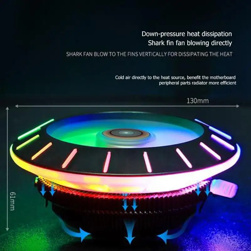 Alloyseed X120 Процессор нисходящим охлаждения гидравлический подшипник с RGB Вентилятор охлаждения+ радиатор для LGA 115X/775 FM2/ FM1/AM3+ 28dBA Шум