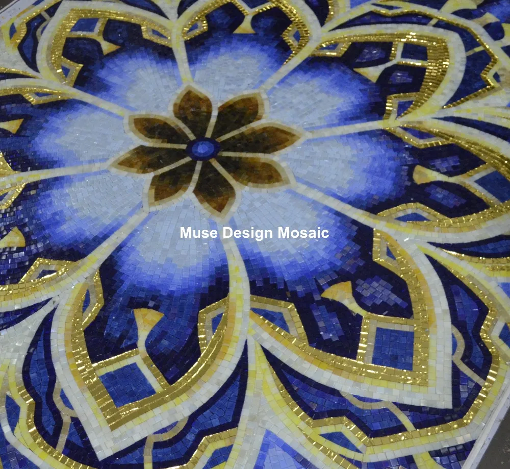 Медальон на заказ Мерцающая стеклянная мозаичная плитка роспись для стен