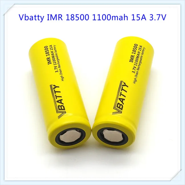 Vbatty IMR 18500 1100 мАч 15A 3 7 в перезаряжаемый литий полимерный аккумулятор с плоским