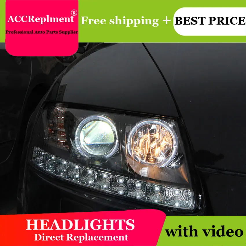 Автомобильный Стайлинг для Audi A6 C5 фары 2005 2008 светодиодный DRL Объектив двойной луч
