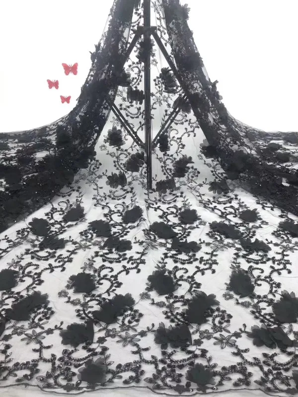 Hot Sales 3d Sequin Lace Fabric 4.5*1.35 Meters High Quality For Dresses FFJ59 | Дом и сад