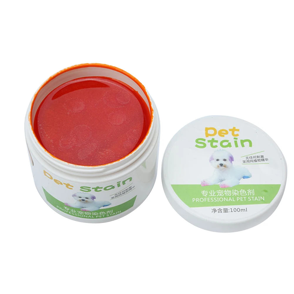 1Pc 100ml Professional Hair Dye Gel for Dogs Pet Stain Anti Allergic Cat Dog Hair Dye Cream Coloring Agent DIY dyeing wax