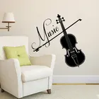 Виниловые наклейки на стену для скрипки, домашний декор, гостиная, съемные музыкальные наклейки на стену для записи, студии, спальни YY16