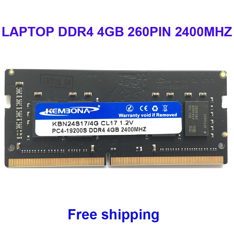 Оперативная память Kembona для ноутбука DDR4 4 Гб 2400 МГц 4G модуль оперативной памяти