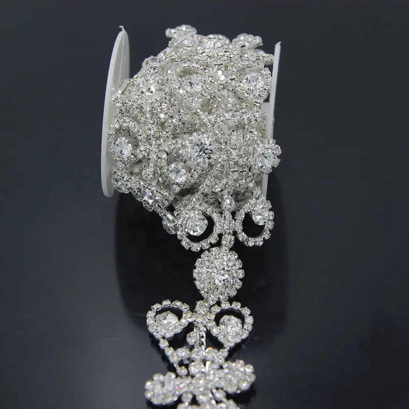 Аппликация для свадебного платья 5 ярдов розовое золото серебро Золотой Кристалл