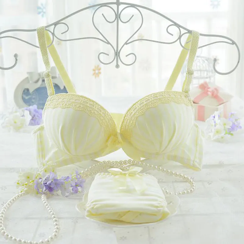 1 полосатый детский хлопковый бюстгальтер без косточек для девочек красивый