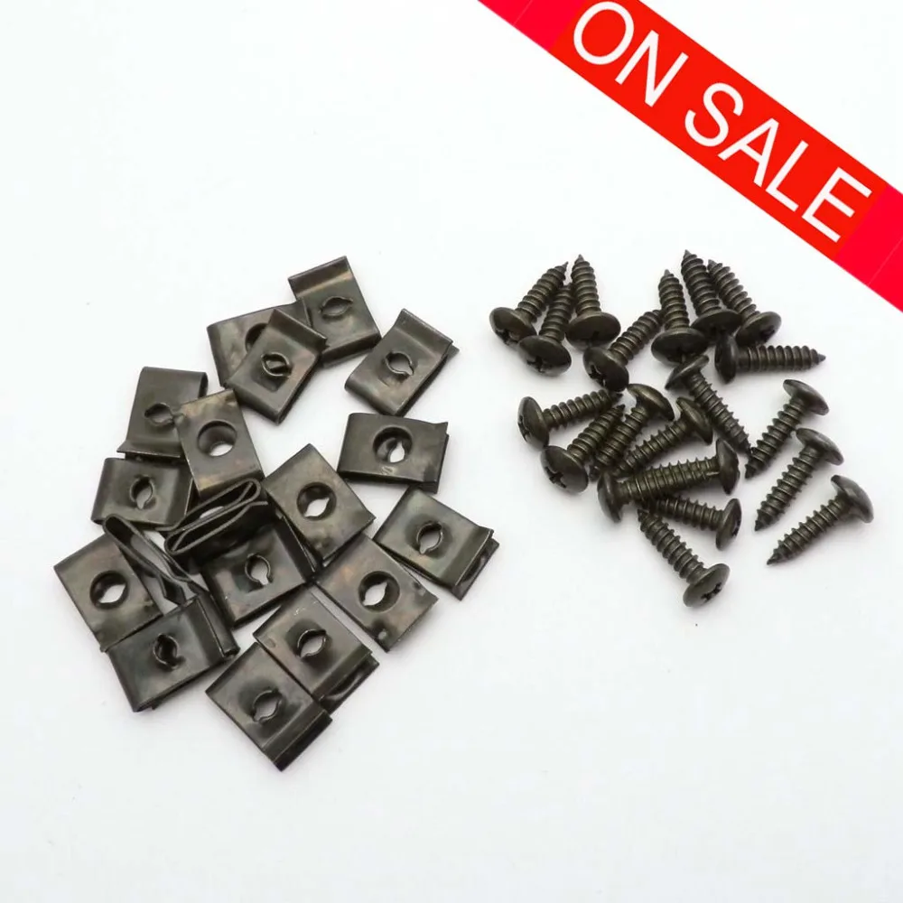 20 комплектов винтов и зажимов с пластиковой крышкой для мотоцикла скутера