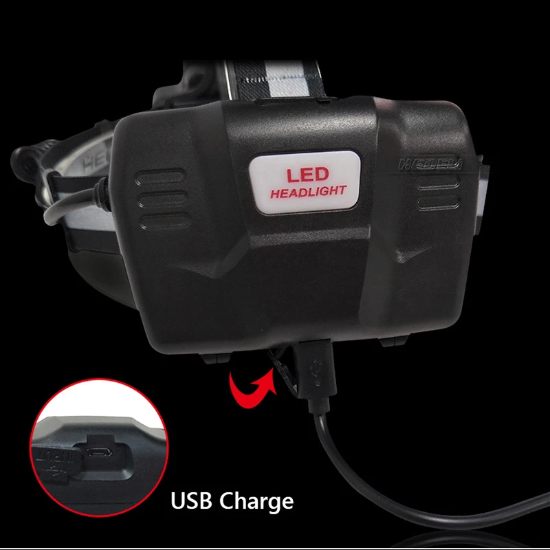 Налобный фонарь usb зарядка фара 9 светодиодный налобный для мобильного питания