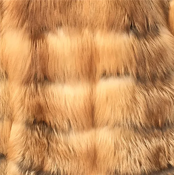 Natural red fox Женское пальто из натурального меха, толстая теплая Женская куртка из натурального Лисьего меха, верхняя одежда, модная зимняя шуба из натурального Лисьего меха со стоячим воротником для женщин - Цвет: Natural red fox