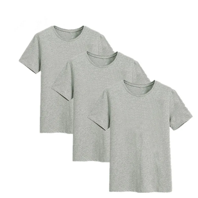 Мужские футболки однотонная Повседневная хлопковая Футболка с круглым вырезом