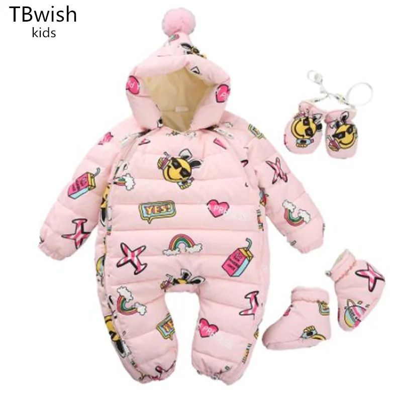 TBwish/Новые Теплые Комбинезоны зимние детские комбинезоны на утином пуху для