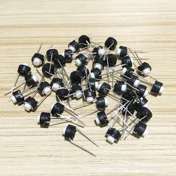 100pcs 6*6*5mm DIP 6X6X5 mm Tactile Tact Push Button Micro Switch Momentary for ALPS white head, bulk 1