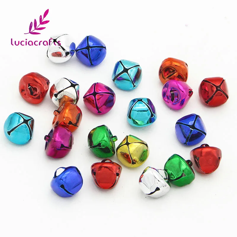 Lucia crafts 12 шт/48 шт 10 мм/15 мм случайным образом смешанный колокольчик подвески для рождественской елки DIY вечерние украшения H0205