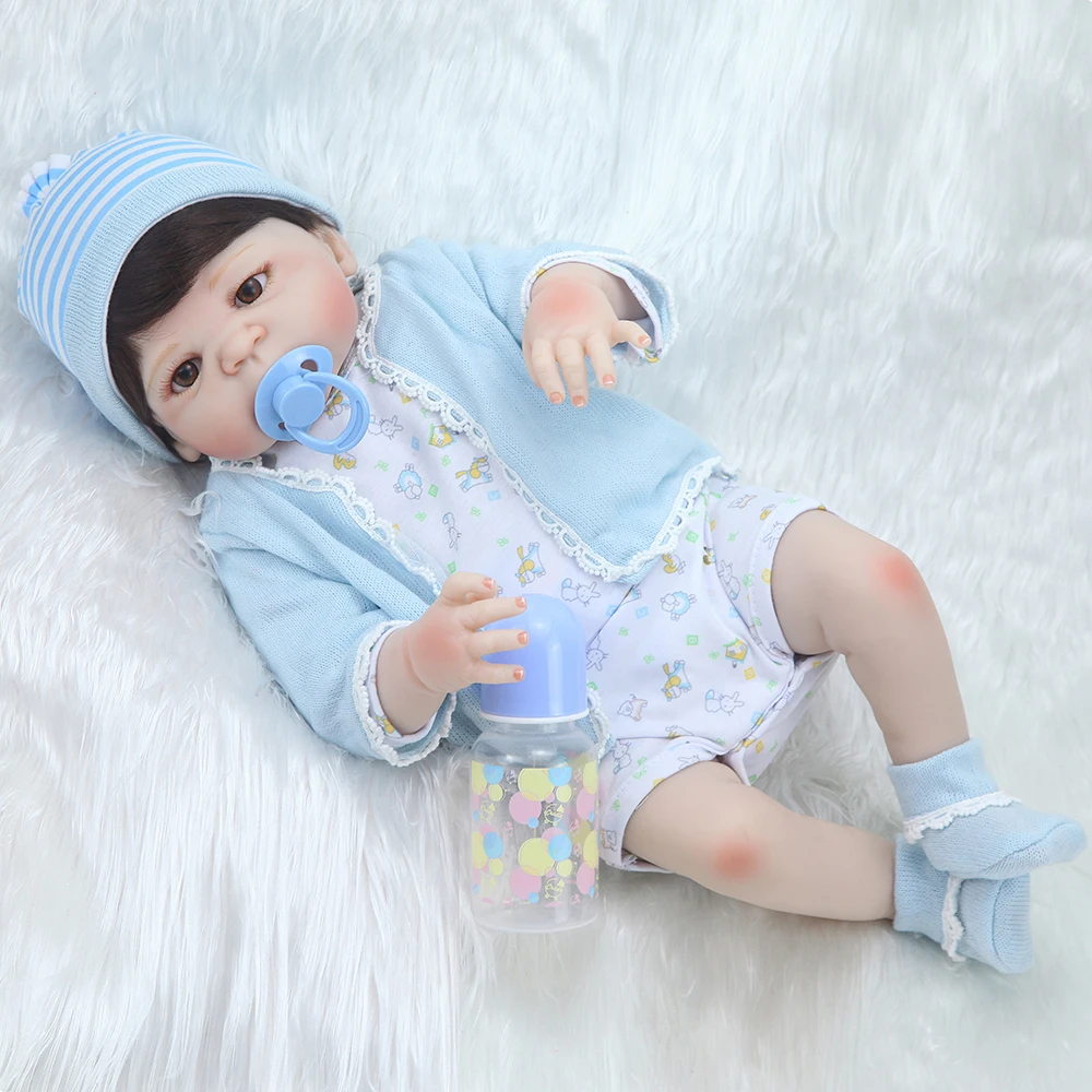 Полностью силиконовые куклы реборн 23 дюйма реалистичные ручной работы для