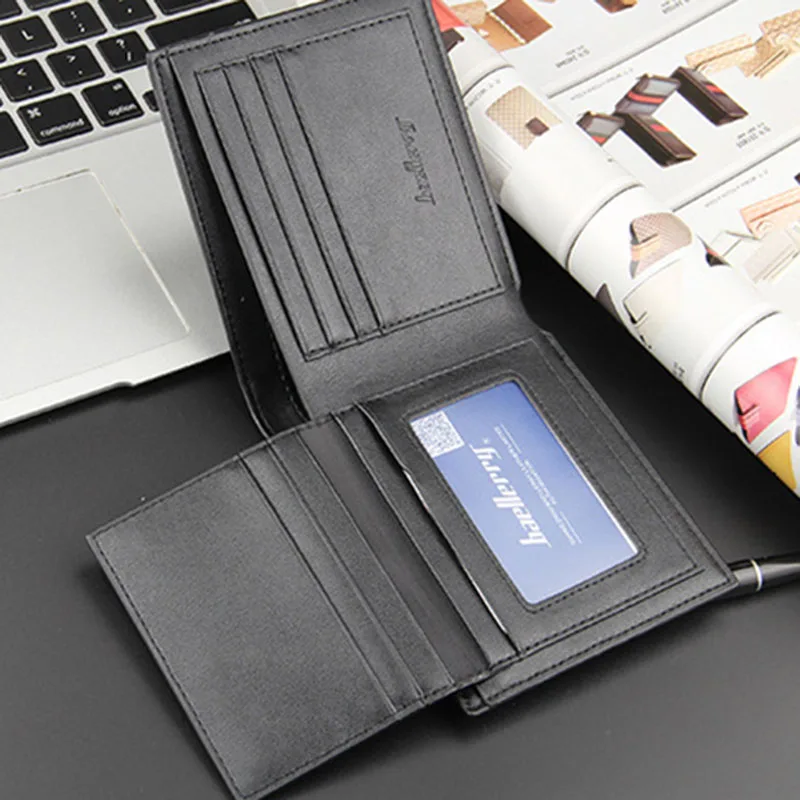 Высококачественный мужской кошелек из искусственной кожи с застежкой