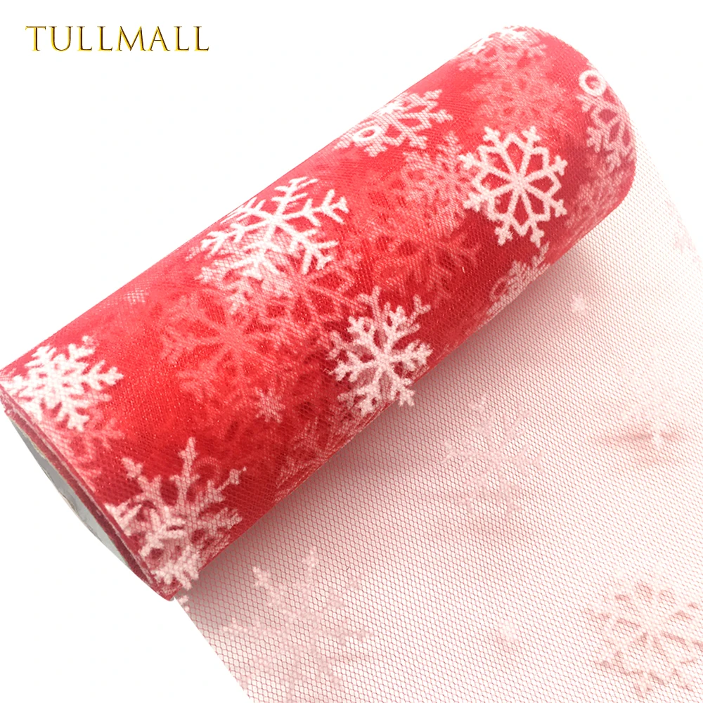 TULLMALL Снежинка тюль рулон 15 см 10 ярдов Baby Shower Fabrick Spool свадебное украшение для