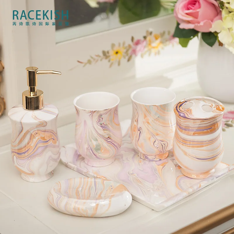 

Rui Shikai поэзия современный минималистский ванной керамический стирка костюм семейная чашка для ванной шесть костюмов