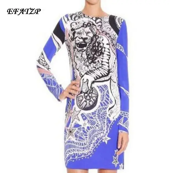 Женское платье с длинным рукавом элегантное дизайнерское в европейском стиле