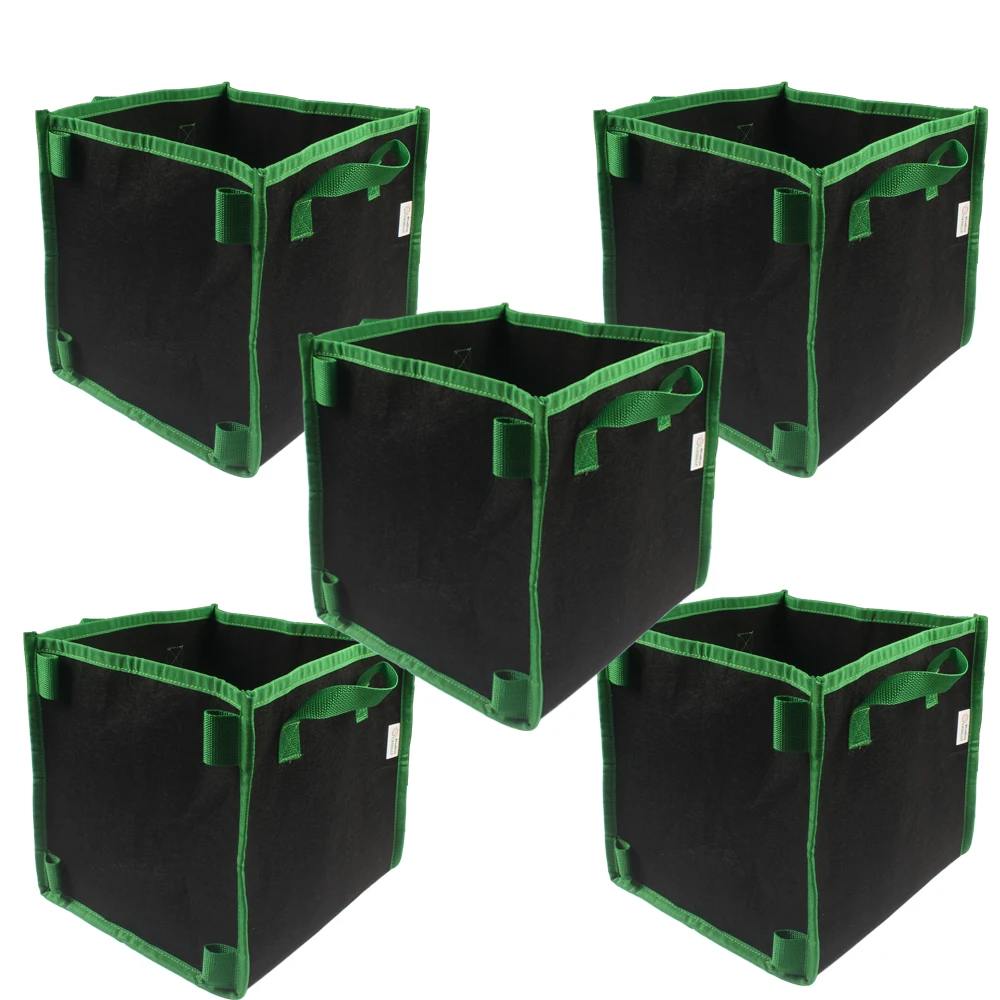 Квадратная сумка для выращивания растений с зелеными ручками|grow bag|plant grow bagsgrow plant