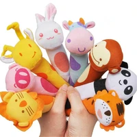 5pcs baby rattle mobiles cute baby toys cartoon animal hand bell rattle soft toddler plush bebe toys 0 12 months