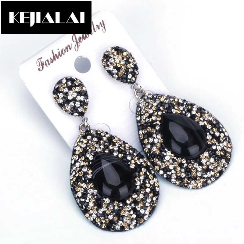 

Женские серьги-капли KEJIALAI, серьги из натурального камня с кристаллами и стразами, аксессуары для лучшего друга, новый оригинальный дизайн