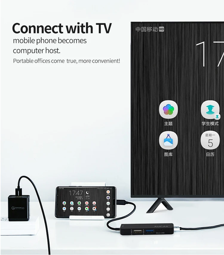 AUCAS 4 в 1 USB 3,0 концентратор адаптер Тип C к HDMI usb-хаб адаптер для MacBook Micro USB 3,0 док-конвертер аксессуары для ПК