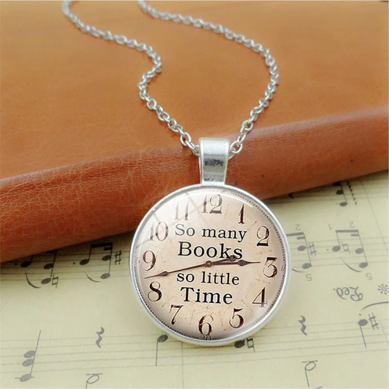 Так много книг так мало времени Винтаж имитация часов Время камень Цепочки и
