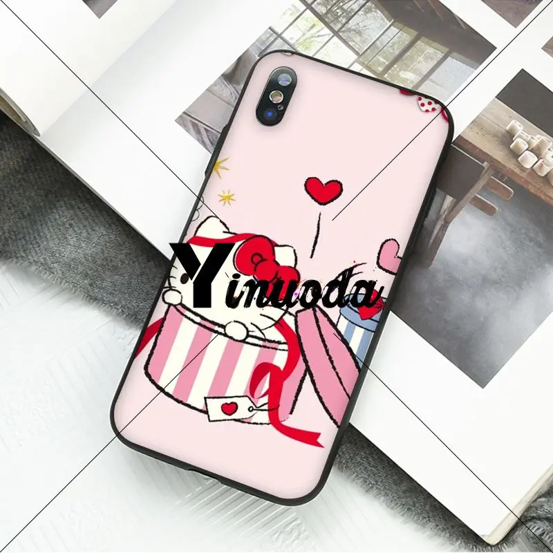 Yinuoda милый мультфильм Hello kitty красочные аксессуары для телефона чехол Apple iPhone 8 7 6 6S