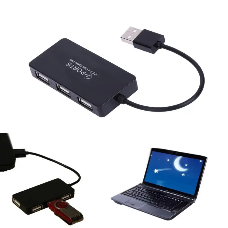 

4 Ports USB Hub High Speed USB 2.0 Hub Multi Splitter Expansion Mini Hub for PC Laptop Supports Windows 8 Windows 7 Promotion