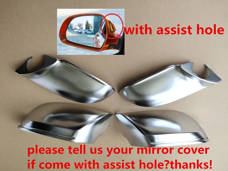 with assist hole Крышка зеркала заднего вида подходит для AUDI A7/S7/RS7 2010- ABS ally хром Полная замена боковое зеркало заднего вида алюминиевые крышки - Цвет: with assist hole