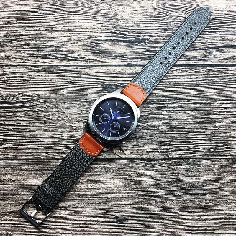 Роскошный ремешок для наручных часов 22 мм Samsung Gear S3 простой кожаный Huawei Watch 2Pro