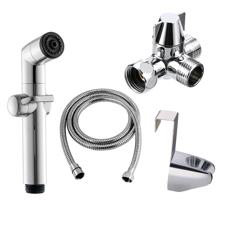 4pcs 1-2 adapter Биде душ попка балкон мыть подгузник опрыскиватель Туалет Душ Комплект биде кран аксессуары давление и мягкая вода душ спрей Shattaf - Цвет: 4pcs 1-2 adapter