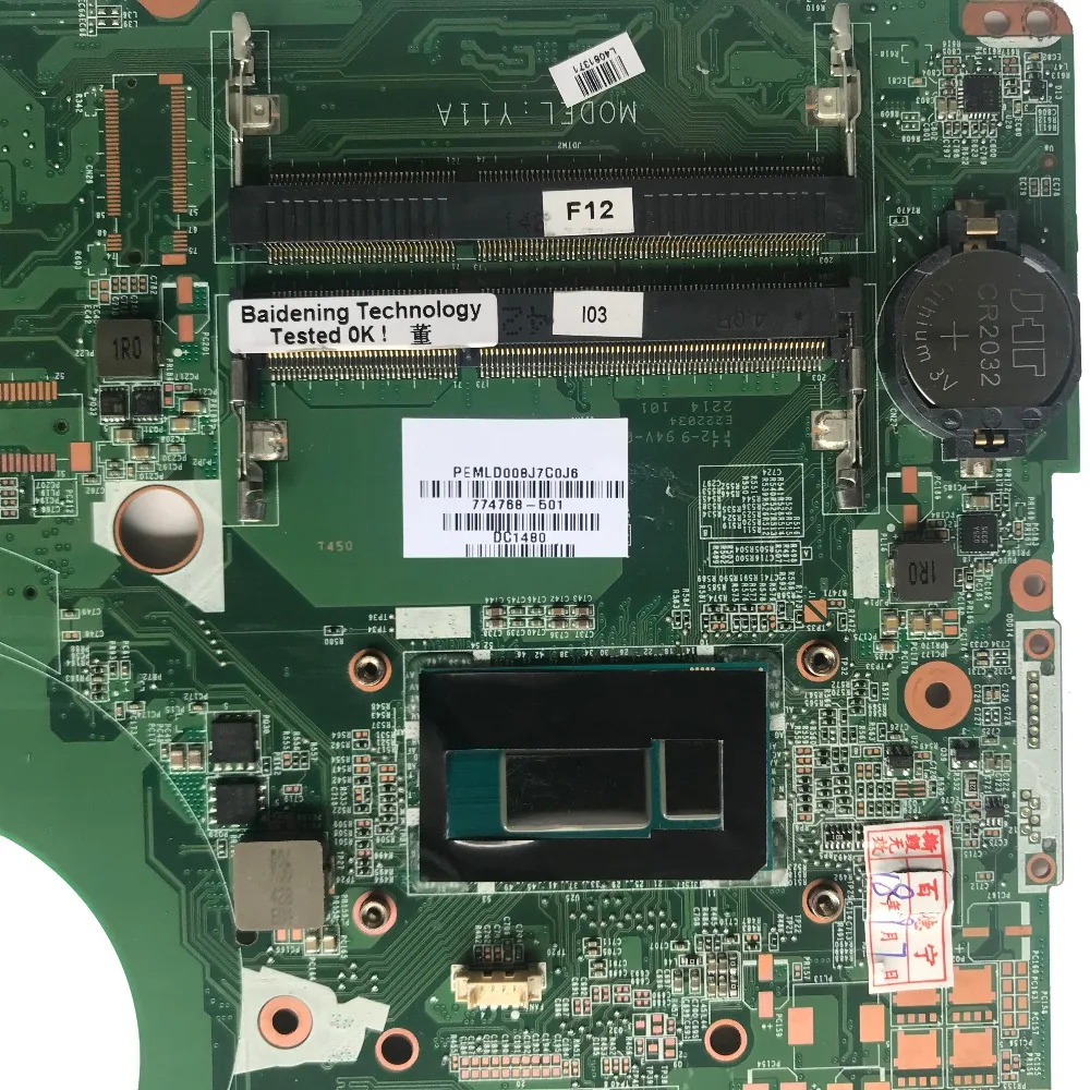 SZWXZY отлично подходит для материнской платы ноутбука HP 15-P 774768-501 DDR3 I3-4030U процессор